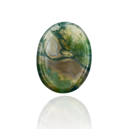 GEMSCITE Moss Agate Thumb Worry Stones Metaphysical Gemstone Crystal Healing Reiki Men Women Gift FENG Shui Positive Energy Love Wellness Palm Stones Wicca Powerful