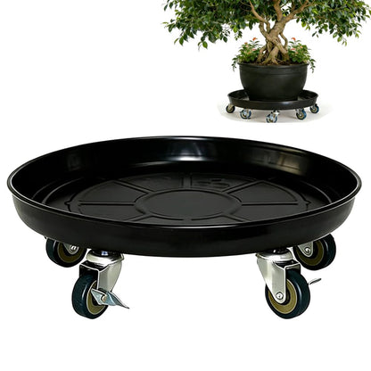 SIAMO 18" Heavy Duty Plant Caddy (470lbs Capacity)-Lockable Non-Scratch Swivel Casters Rolling Plant Stand Dolly Saucer for Large Ceramic Planters & Heavy Trees Indoor & Outdoor,Black,1-Pack
