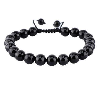 AD Beads Unisex 8mm Gemstone Bracelets Healing Macrame Adjustable 7-9 Inches || wear this healing natural gemstone bracelet help to erase your pain and fear || recover your energy|||, 3, Tourmaline