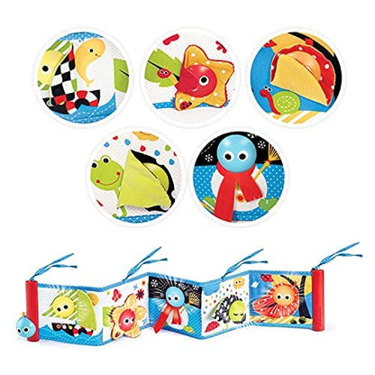 Yookidoo First Soft Cloth Baby Book - Lights and Music (0 to 12 Months). Essential Toy for Infant and Newborn's Playmats Promotes Sensory Development and Tummy-Time Training
