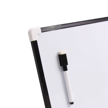 VIZ-PRO Magnetic Dry Erase Board, Small Hanging Board/Writing Whiteboard, Black Plastic Frame,12" x 8"