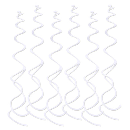 Lowki Hanging Spiral Swirl Decorations, Ceiling Decoration for Birthday,Graduation, Holiday Celebration Supplies Supper Longer 74cm/Pcs with Hook &Hem Decorative Hole -12 Pcs(White)