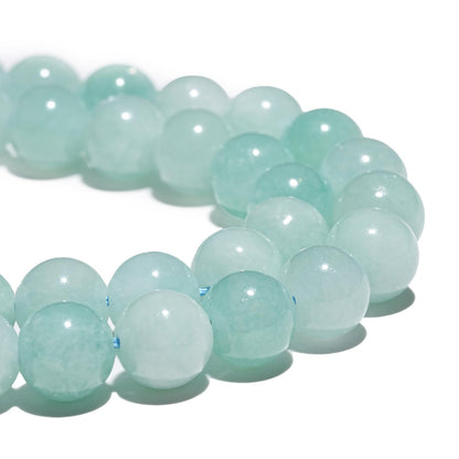 8mm Natural Cyan Angelite Gemstone Beads Polished Round Smooth Stone Beads for Bracelets Jewelry Making 15inch Loose Beads