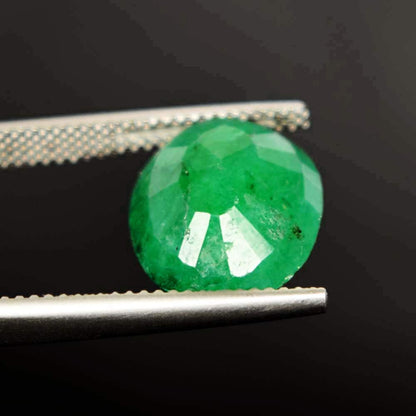 GEMHUB Gemstone For Jewelry Making 5.20 Carat Colombian Egl Certified Natural Green Emerald Oval Cut Loose Gemstone Jewelry For Women