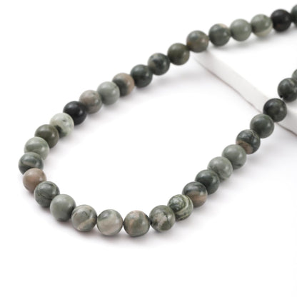 6mm 60pcs DIY Natural Sinkiang Jade Stone Beads Round Healing Crystal Gemstone Loose Beads for Jewelry Making Handmade Bracelet Necklace