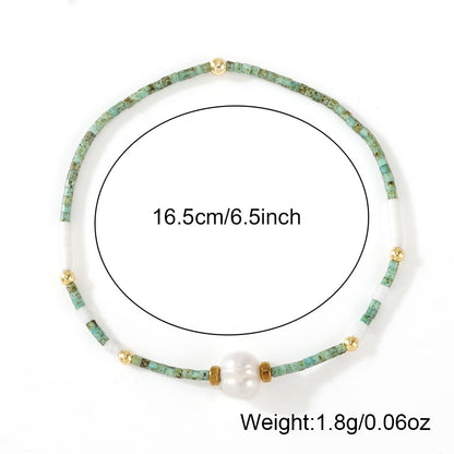 Opalencian Aventurine Pearl Beaded Stackable Bracelet for Women,3PCS/set Stack Green Beads Bracelet Charm Jewelry Gifts Friendship