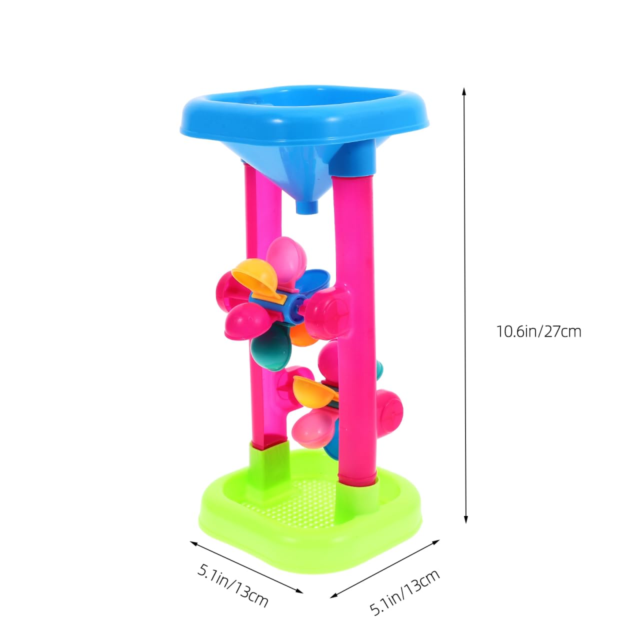 Toyvian Kids Sand Wheel Toy Flowing Sand and Water Wheel Tower Plastic with Spades for Children Summer Outdoor Travel Beach s