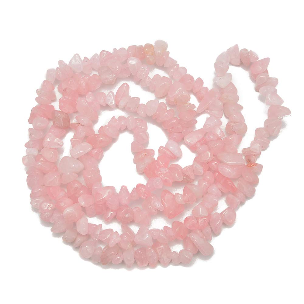 PLTbeads Gemstone Chips Natural Pink Rose Quartz 3-5mm Healing Crystals Waist Bracelets Necklace Kit Irregular Stone DIY Crafts Design Jewelry Making Approxi 32 inch