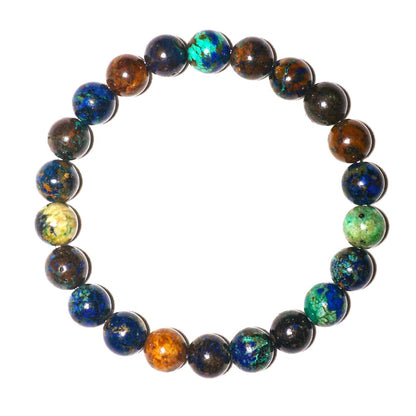 TaHLga 8MM Chrysocolla Natural Gemstone Bracelet | Natural Solar Plexus Chakra Gemstones | Bring Luck Wealth Courage | Protection from Evil | Gift