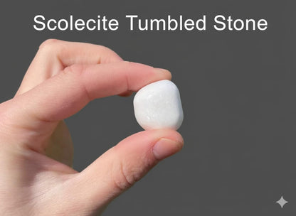 Healing Crystal Stones Scolecite Tumbled Stone – Natural Crystal for Meditation, Calmness & Positive Energy – Pocket Stone for Reiki, Yoga & Home Décor