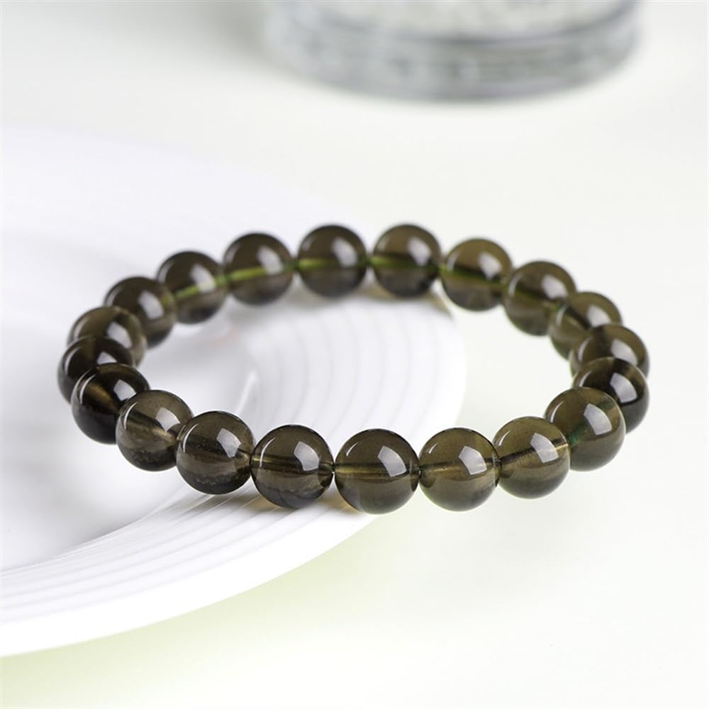UNGUGU Saffordite Cintamani Beads Bracelet,Genuine Arizona Obsidian Tektite Raw Bracelet