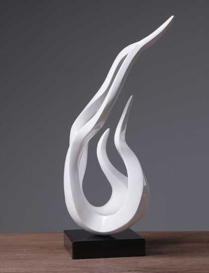NENBOLEC Abstract Sculpture Decor Modern Art Gift Holy Flame Figurine Statue for Home Office Living Dining Room White 16.5 Inch