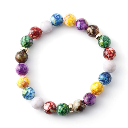 7 Chakra Reiki Healing Stone Bracelet Yoga Balance Energy Beads Volcanic Lose Weight Jewelry Bangle for Women Men