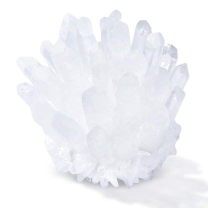 Natural Crystal Cluster Clear Quartz Mineral Crystal Cluster Cluster Healing Ornament Hue Reflection Feng Shui Home Decor (White)