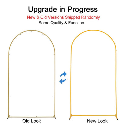 Vincidern 6.6 FT Wedding Arch Backdrop Stand for Parties, Balloon Arch Stand, Wedding Arches for Ceremony, Metal Arch Backdrop Stand for Bridal Baby Showers, Birthday Party Decoration Door Frame Gold