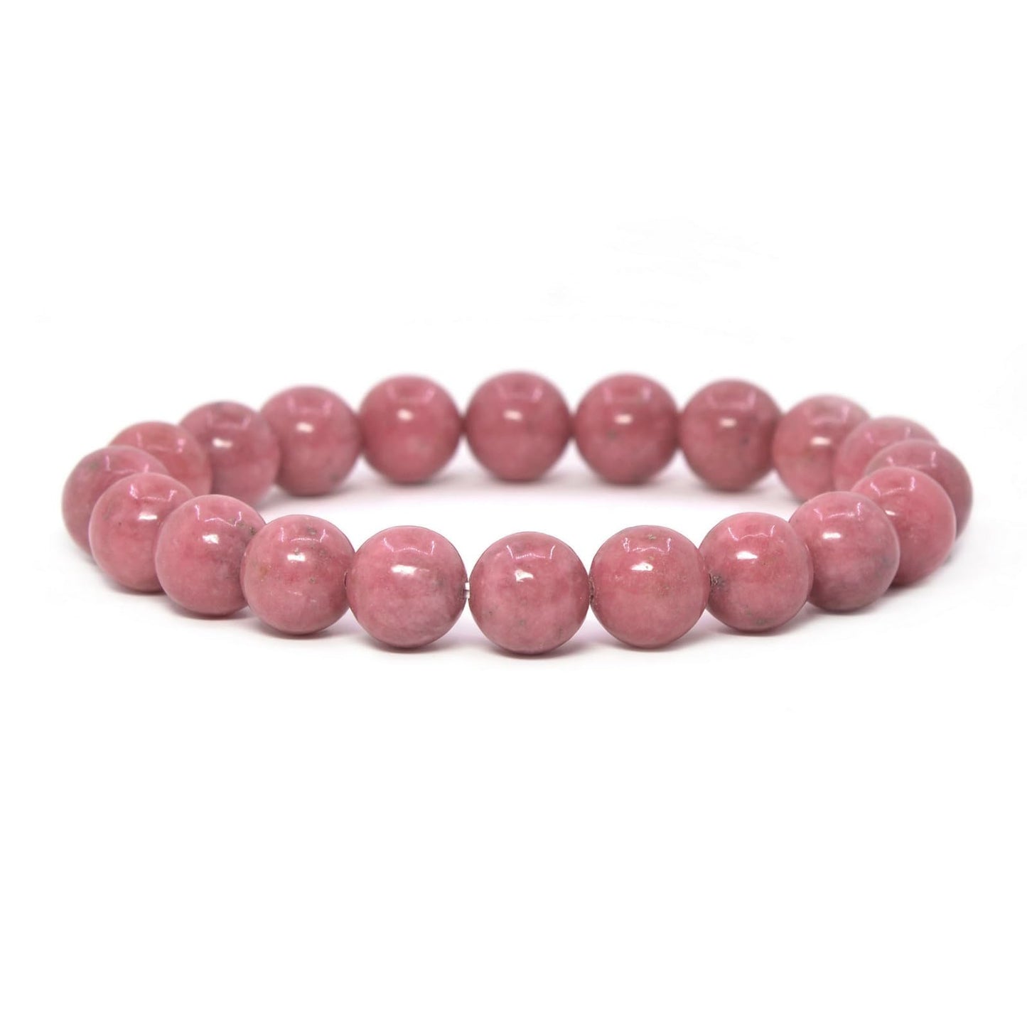 Justinstones AA Thulite Natural Gemstone Crystals Chakra Beads Bracelet Crystal Healing 10mm Round Stretchable Bracelet for Her Gift