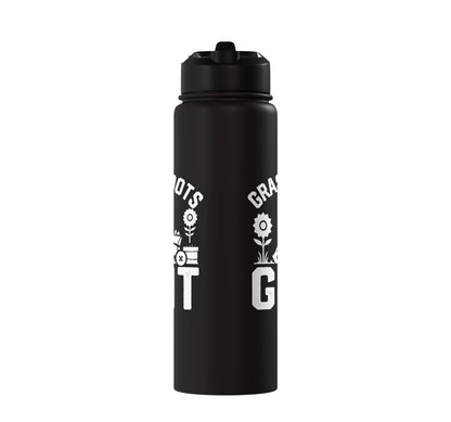 Farming Grassroots Grit Farmer With Wheelbarrow Stainless Steel Insulated Water Bottle