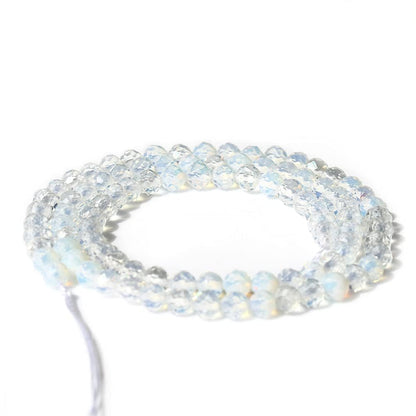 Song Xi 120pcs 3mm Natural Opal Gemstone Beads Faceted Round Loose Stone Beads for Jewelry Making (1 Strand)