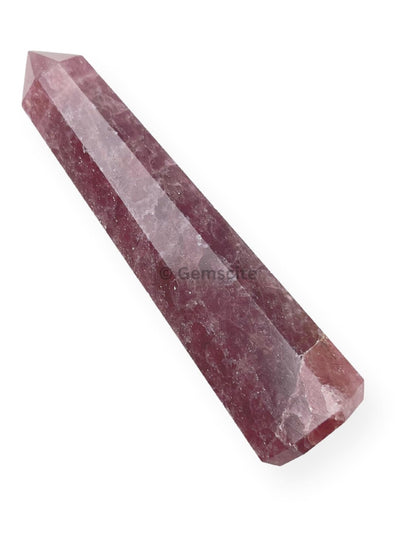 WholesaleGemShop 3 Inch (70 mm) Gemstones Strawberry Quartz Obelisk Tower Jumbo Facet Aura Rock Crystal Natural Polished Earth Wand Spirit