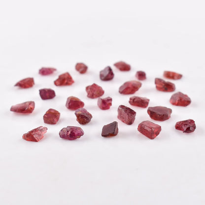 50 carats Natural Raw Red Garnet Gemstones Stone Rough Crystals, Jewelry Making Bulk Supply, Wire Wrapping, Wholesale Lot, Chakra Crystals January Birthstone DIY Loose Stones, 9 to 13mm, (7 to 8pcs)
