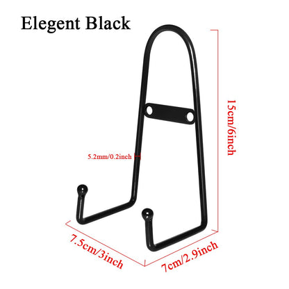 MOCOUM 4 Pack Wall Mount Plate Display Stands, Medium Wall Easel Holder Plate Hanger Vertical Plate Stand Holders, Wall Display Picture Frame Stand for Decorative Plates, Arts (Straight, 6 inch)