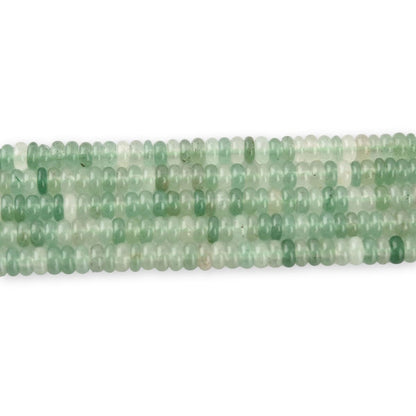 155pcs 4x2mm Natural Green Aventurine Disk Rondelle Spacer Stone Semi Precious Gemstone Loose Beads for Jewelry Making 15 Inch