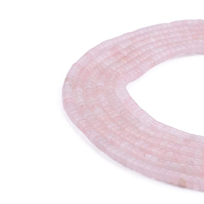 BEADIA Natural Rose Quarts Crystal Spacer Beads Caps Loose Semi Gemstone for Beading Jewelry Making 4mmx2mm 38cm