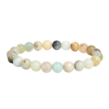 Elm City Direct 8mm Natural Stone Beaded Bracelet – Unisex Crystal Stretch Bracelets for Men & Women, Chakra & Healing Jewelry, Gift-Ready Beaded Bracelets (Amazonite, 8mm)