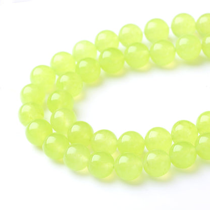 35PCS 10MM Natural Apple Green Chalcedony Beads Round Loose Stone Beads for Jewelry Making DIY Energy Stone Healing Power Bracelet 15"