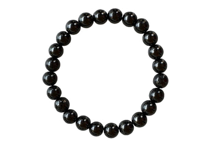 GAF TREASURES Shungite Crystal Bead Bracelet 8mm, Genuine Shungite Stretch Gemstone Bracelet, Healing Crystal Bracelet, Gift for Men & Women (1)