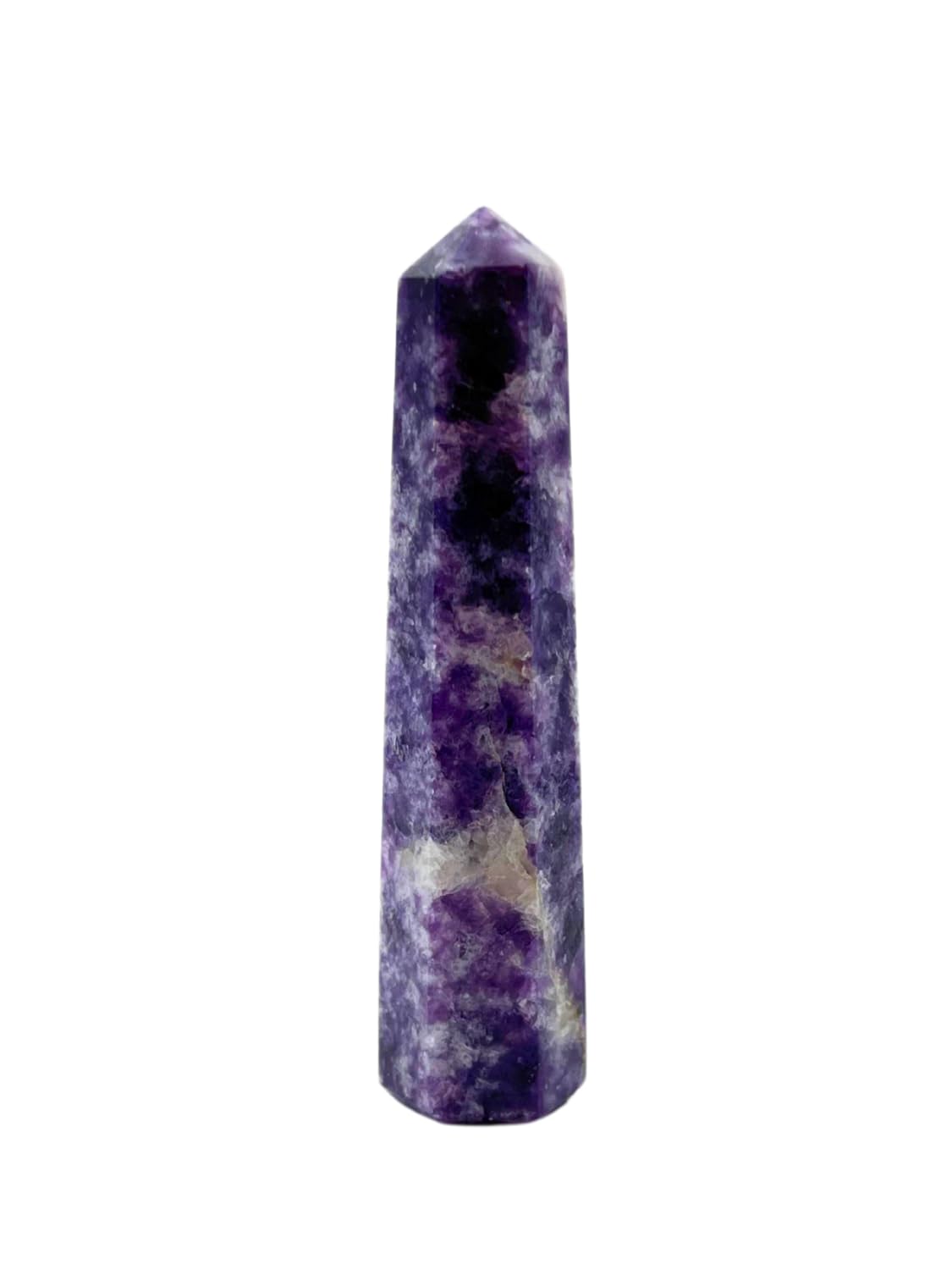 WholesaleGemShop 3 Inch (70 mm) Lepidolite Gemstones Obelisk Tower Jumbo Facet Aura Rock Crystal Natural Polished Earth Wand Spirit