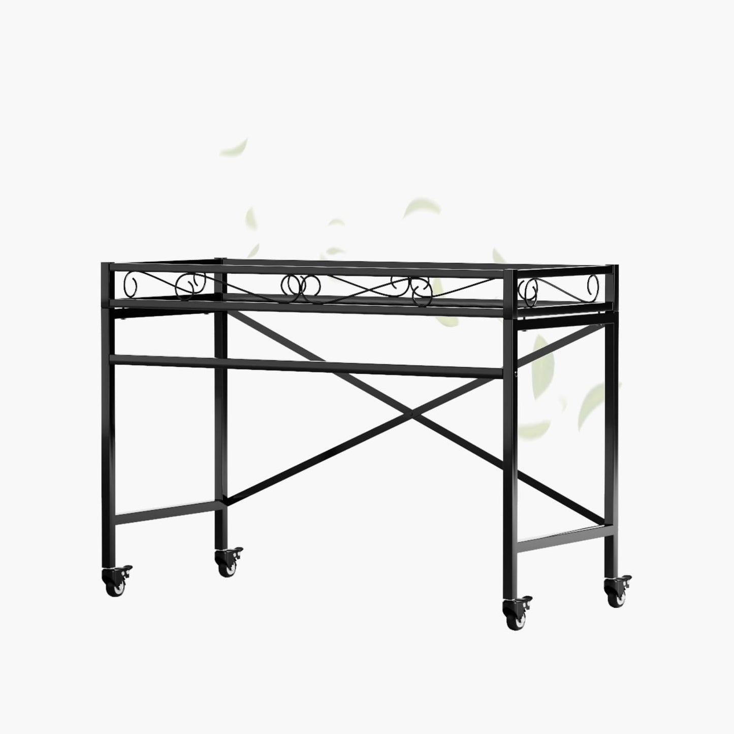 Zhongma Window Height Sturdy Metal Plant Stand with Wheels, 36.6 x 16 x 26.2 in High, Heavy Duty Succulent Shelf for Home Indoor and Outdoor, 220 LBS Capacity & Heavy Duty Construction