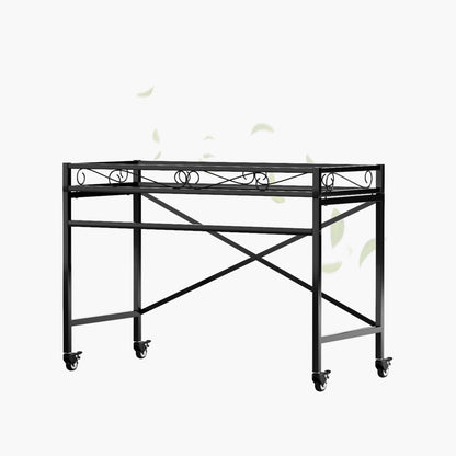 Zhongma Window Height Sturdy Metal Plant Stand with Wheels, 36.6 x 16 x 26.2 in High, Heavy Duty Succulent Shelf for Home Indoor and Outdoor, 220 LBS Capacity & Heavy Duty Construction