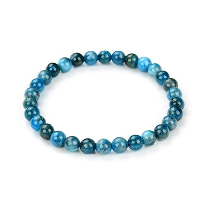 Adabele Real Natural Blue Apatite Gemstone Beaded Bracelet 7 Inch Stretch Bracelet Chakra Healing Crystal Stone Jewelry Women Mom Gift GB6-A56