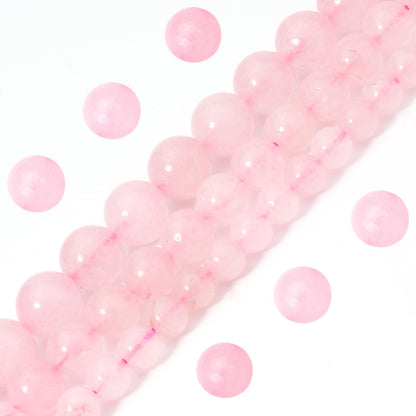 Siomia 45pcs 8mm Natural Rose Quartz Gemstone Beads Energy Healing Crystal Round Loose Stone Beads for Jewelry Making, DIY Bracelets Necklaces