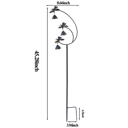 Gardens Metal Bees with Bells for Outside Garden Art,Decorative Garden Stakes