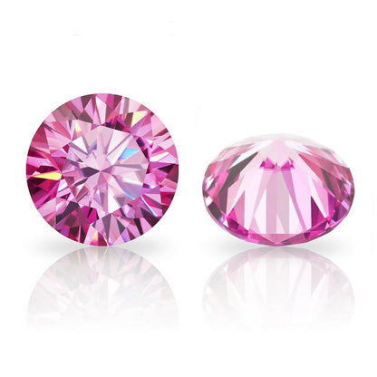 4-10mm Loose Moissanite Stone Garnet Pink Color Various 4 Colors Moissanites Gesmtone 0.3-4ct VVS1 Clarity Gems (Dark Pink, 6.5mm 1ct)