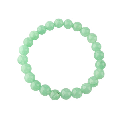 Anagha Jewels Natural Green Jade Gemstone Handmade 8mm Round Beaded Stretch Bracelet 7.5" , Green Jade Crystal Beads Unisex Bracelet For Gift, Chakra Reiki Healing Elastic Bracelet, Jade Beads Bracelet
