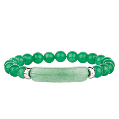 QLYOVWE Link Pheromone Bracelet for Women Pink Love Rose Quartz Pheromone Bracelet 8mm Healing Crystal Beads Stretch Bracelet Handmade Good Luck Energy Chakra Stone Beaded Bangle Bracelet (Green)