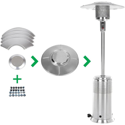Fire Sense 61956 Patio Heater Premium Weatherproof Aluminum & Dust Proof Reflector Shield Extended Heat Range 32" Round Reflector