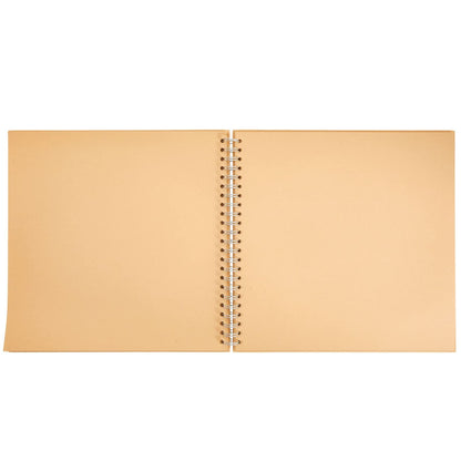 Paper Junkie Spiral Bound Scrapbook Album - 12 x 12 In, Kraft Hardcover, 40 Sheets (80 Pages) - Blank Kraft Paper Pages Lay-Flat for Drawing & Writing - Scrapbook Journal