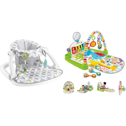 Fisher-Price Baby Chair with Toys and Playmat with Piano Gym, Maracas & 5 Toys