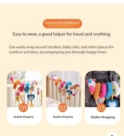 GZYFUVALW Spiral Car Seat & Stroller Activity Toys-Baby Sensory Toys for Babies 0-12 Months Boys Girls - Hanging Toys Carseat Crib Stroller, withbRattle, Mirror, Crinkle, Squeaky Baby Gifts 02