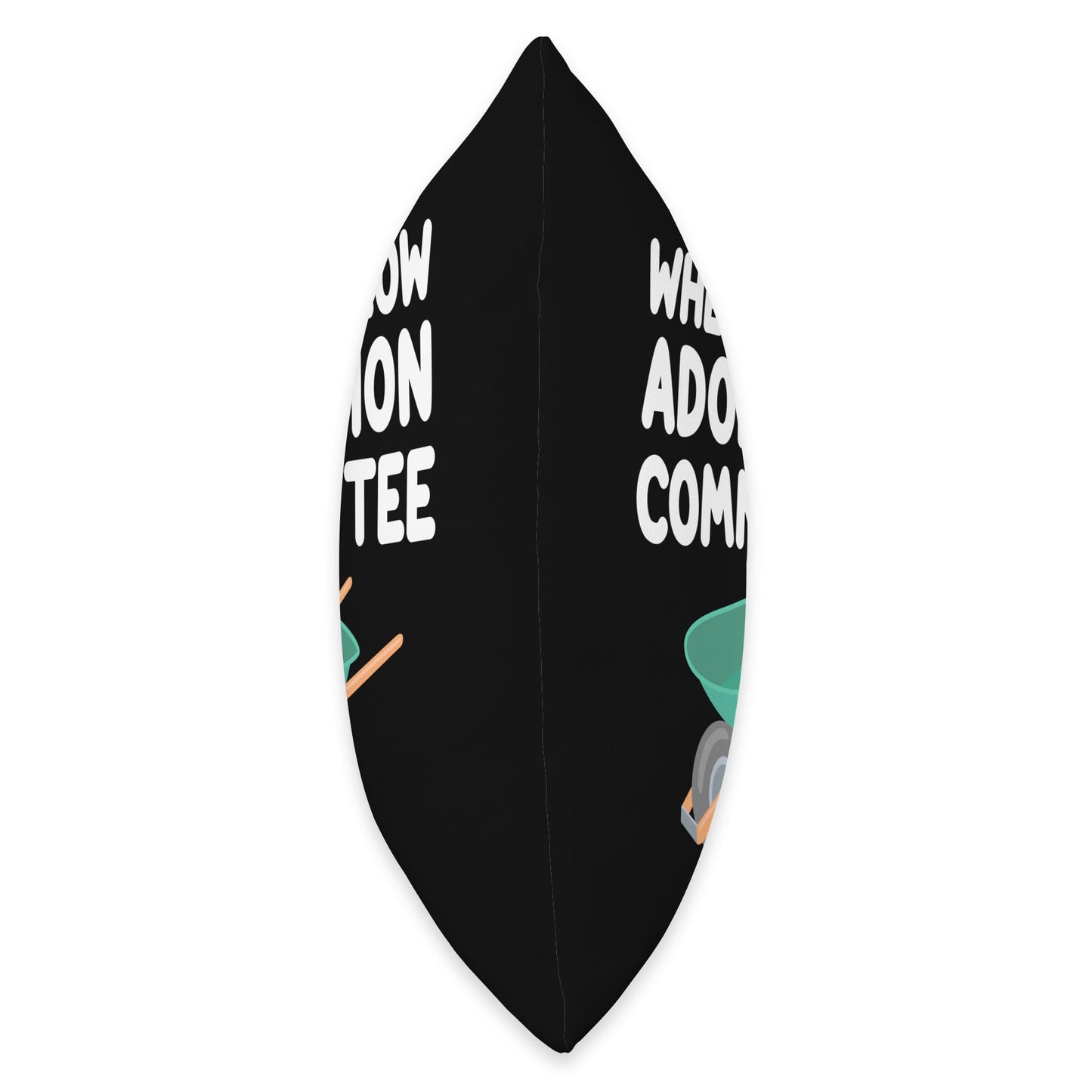 Wheelbarrow Adoration Committee Construction Single Wheel Throw Pillow