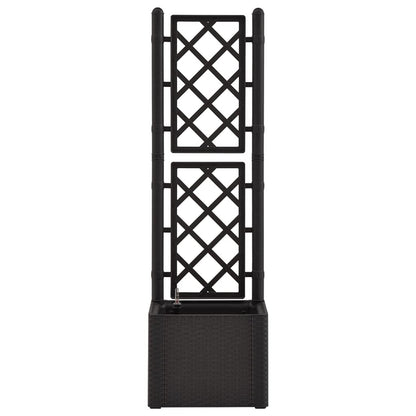 Makastle Garden Raised Bed with Trellis and Self Watering System Plastic Climbing Planter Rattan Design Planter Container Flower Box Garden Decoration 16.9" x 16.9" x 55.9"