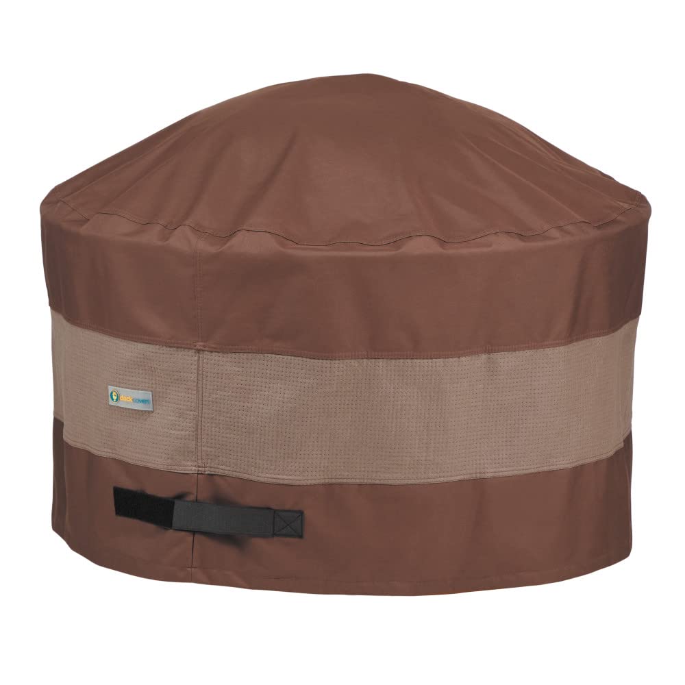 DUCKCOVERS UFPR5024 Ultimate Waterproof Round Fire Pit Cover, 48"DIA x 24"H, Mocha Cappuccino, Patio Furniture Covers