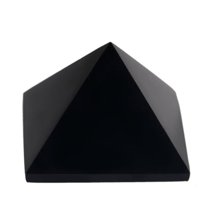 YWG Stone Black Obsidian 1.5" Pyramid Chakra Healing Crystal Reiki Stone Gemstone Radiation Deflection Home Decor Gift Decoration Crafts