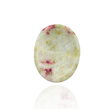 GEMSCITE Cinnabarite Thumb Worry Stones Metaphysical Gemstone Crystal Healing Reiki Men Women Gift FENG Shui Positive Energy Love Wellness Palm Stones Wicca Powerful