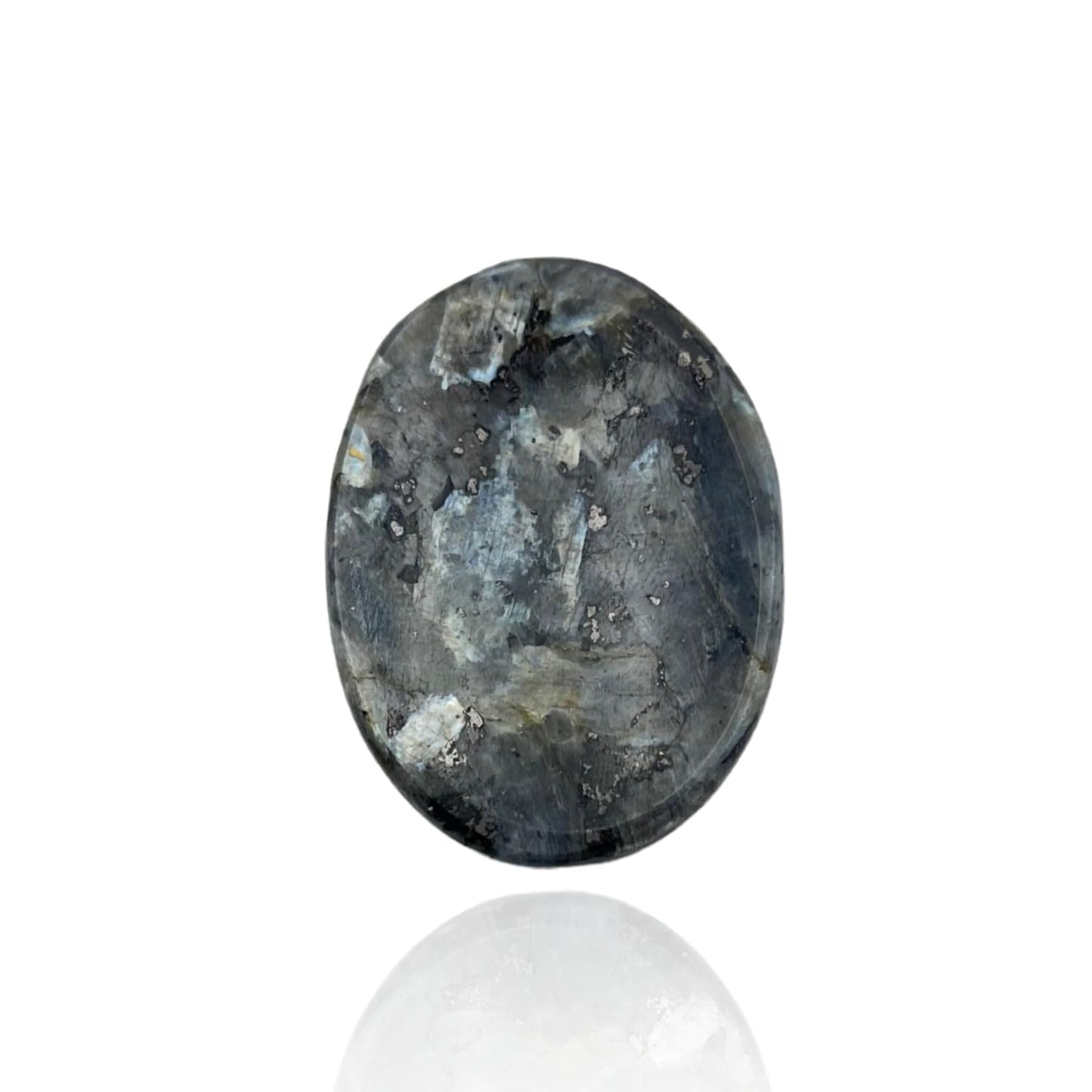 GEMSCITE Larvikite Thumb Worry Stones Metaphysical Gemstone Crystal Healing Reiki Men Women Gift Feng Shui Positive Energy Love Wellness Palm Stones Wicca Powerful