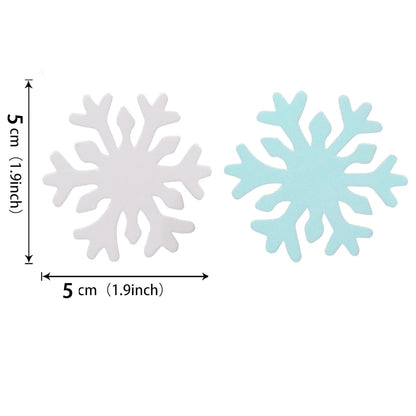 50PCS Edible Snowflakes for Cake Decorating Edible Christmas Cake Decorations Wafer Paper Snowflake Sprinkles Cupcake Toppers for Christmas Winter Holiday Frozen Theme Party Supplies （Blue+White mix）